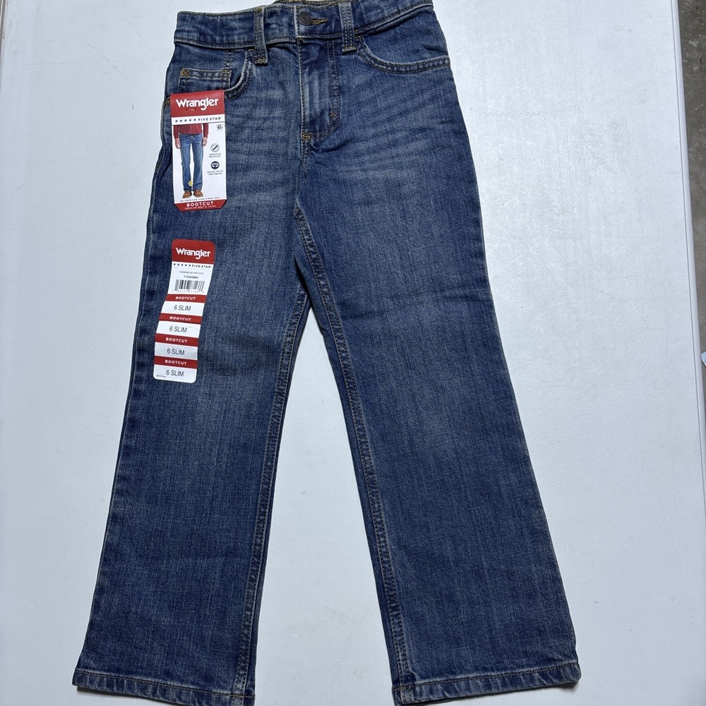 NWT Wrangler Flex Sz 6 Slim Boot Cut Red 5 Star Adjust to Fit Waist Pant